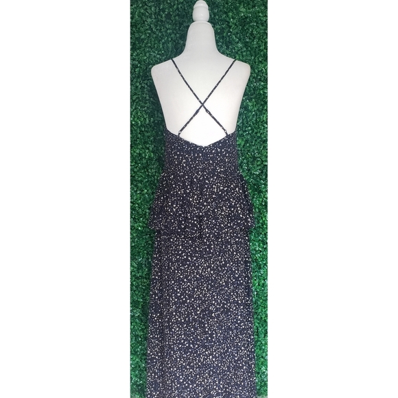 6. J.Crew Ruffle-back silk dress in starry sky print - Picture 7 of 8